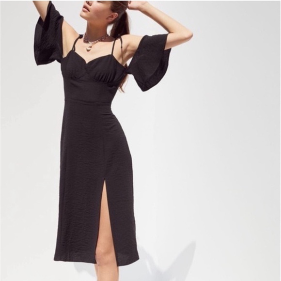 Urban Outfitters NWT little black dress with slit Small - Picture 1 of 14